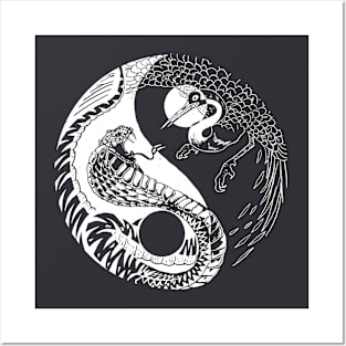 Yin Yang // Snake vs. Crane Posters and Art